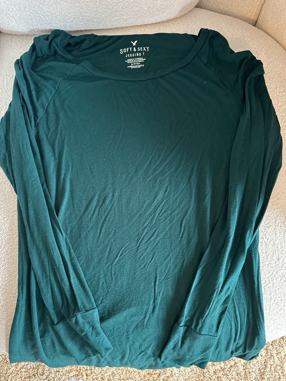 American Eagle Outfitters Soft & Sexy Long Sleeve Top - Dark Green